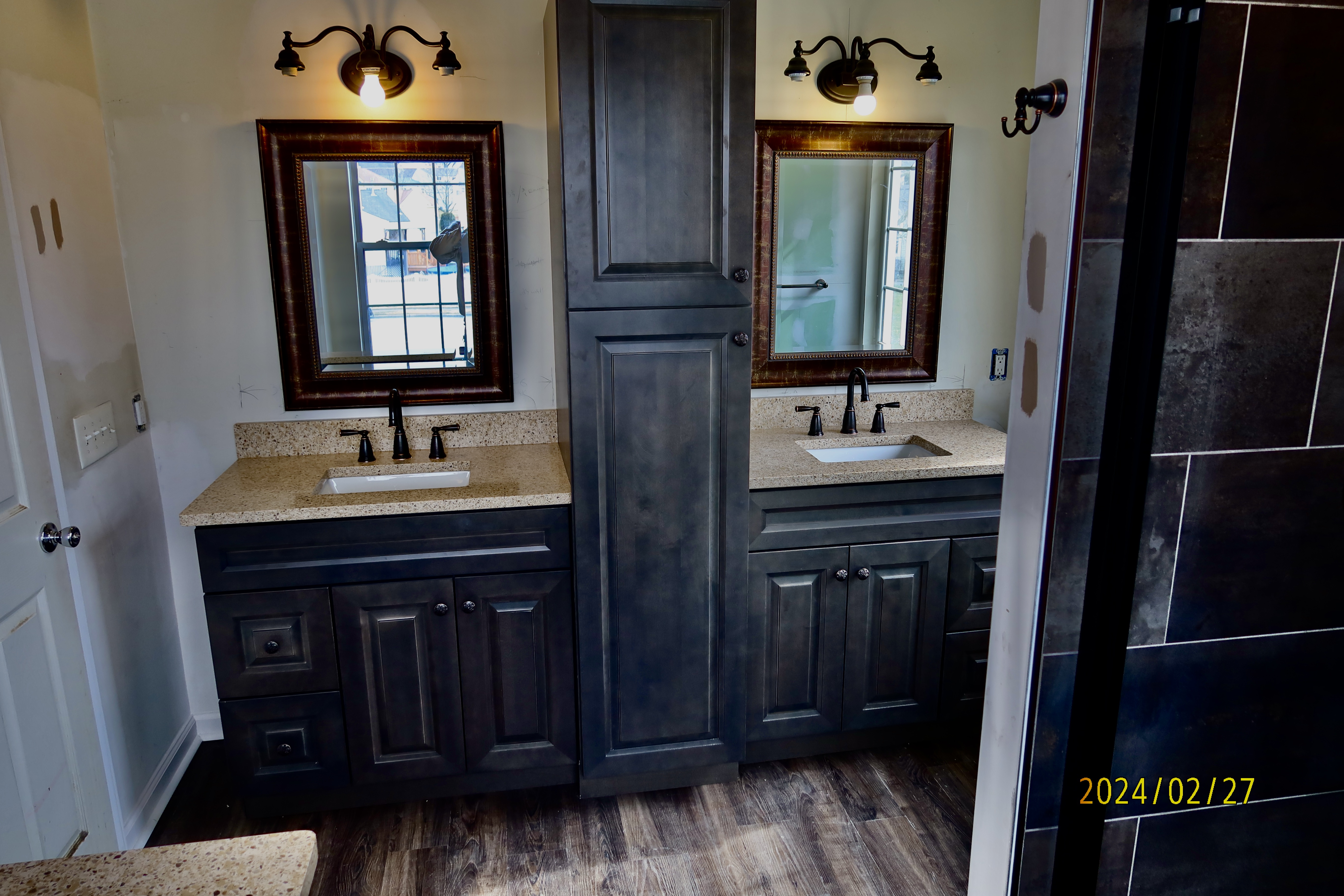 Walk in shower with tile floor performed in Cherry Hill, New Jersey. Image